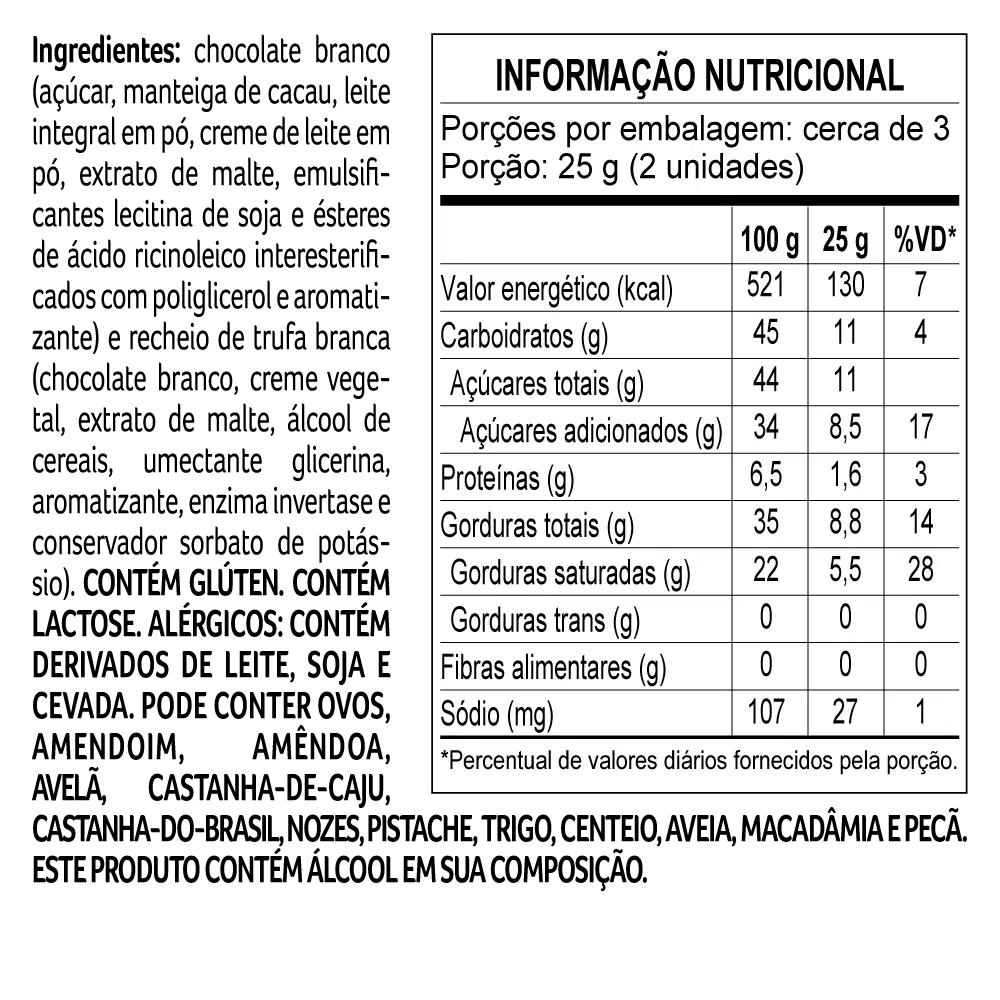 Caixa de Trufas laCreme ao Leite e Branco 160g - foto 4