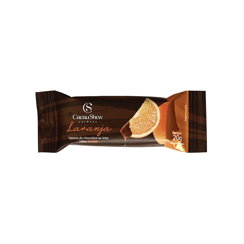Tablete de Chocolate ao Leite de Laranja 20g - foto 1