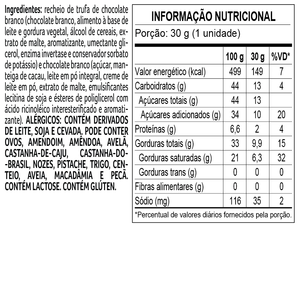 Trufa de Chocolate Branco 30g - foto 2