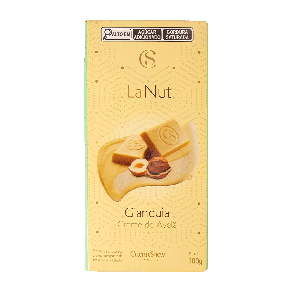Tablete LaNut de Chocolate Branco e Avelã 100g - foto 1