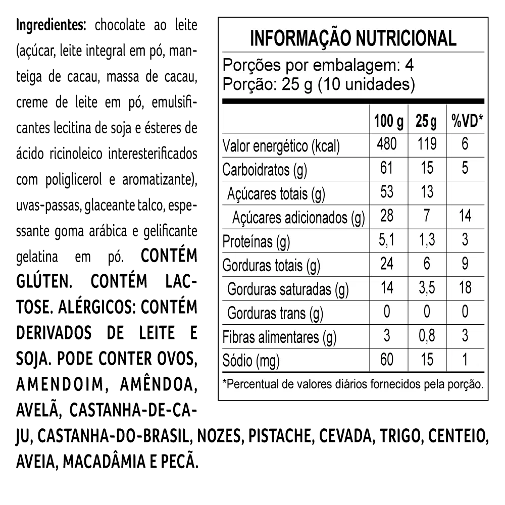 Drageado Bytes de Uva Passa 100g - foto 2