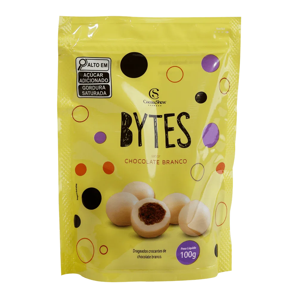 Drageado Bytes de Chocolate Branco Crocante 100g - foto 1