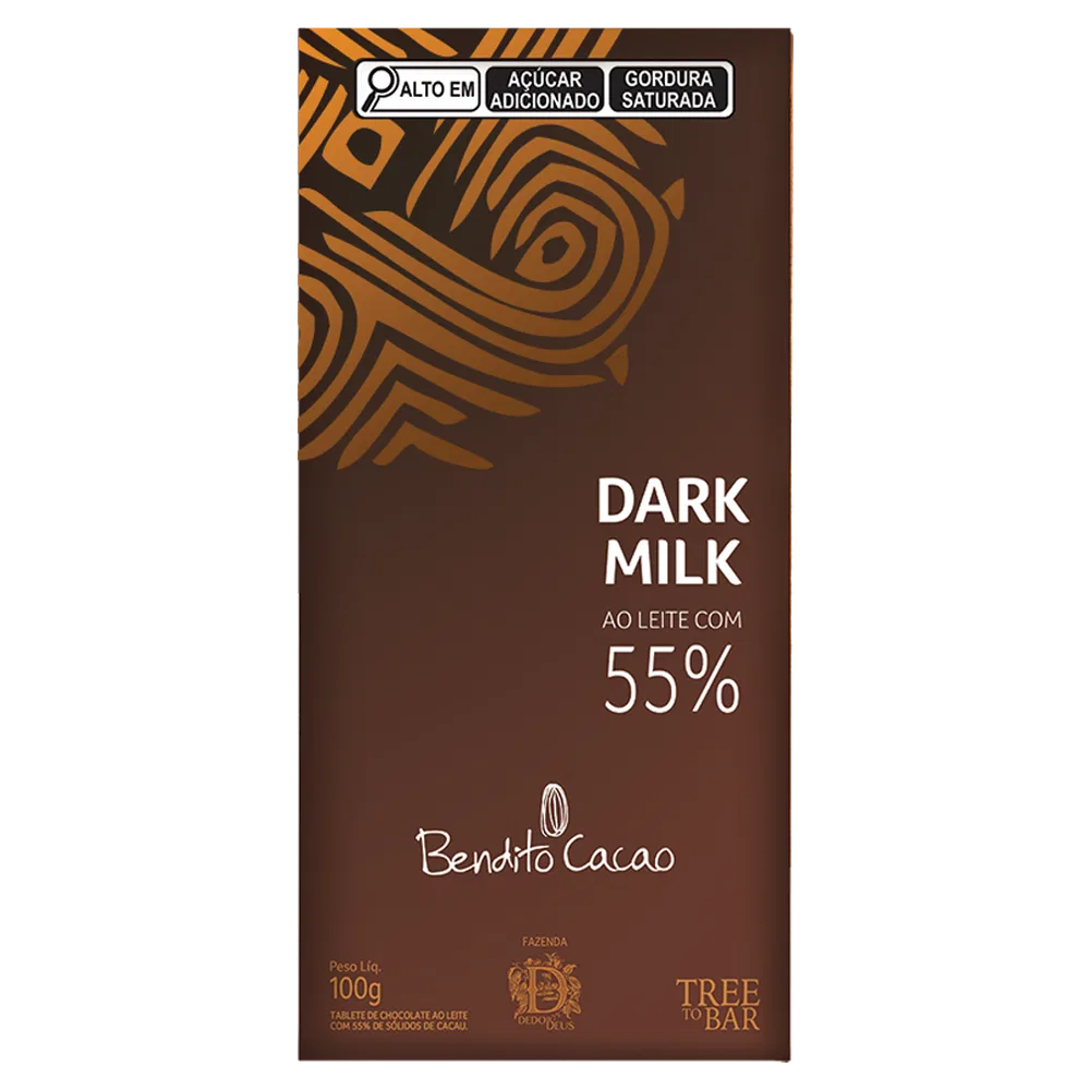 Tablete Dark Milk de Chocolate 55% Cacau 100g - foto 1
