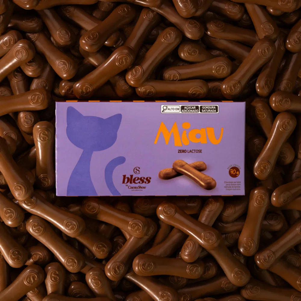 Tablete Miau Bless Zero Lactose ao Leite 70g - foto 2