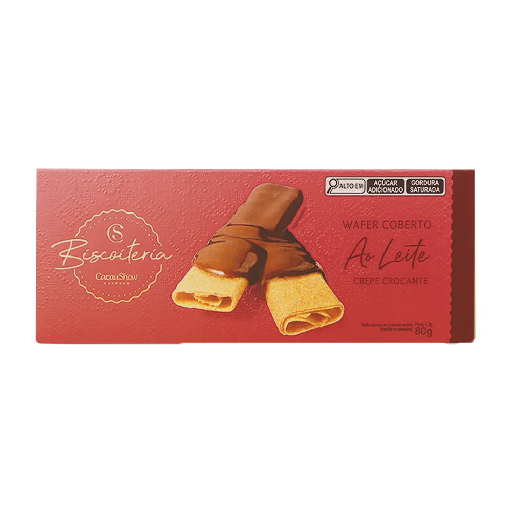Wafer Biscoiteria Coberto ao Leite 80g - foto 1