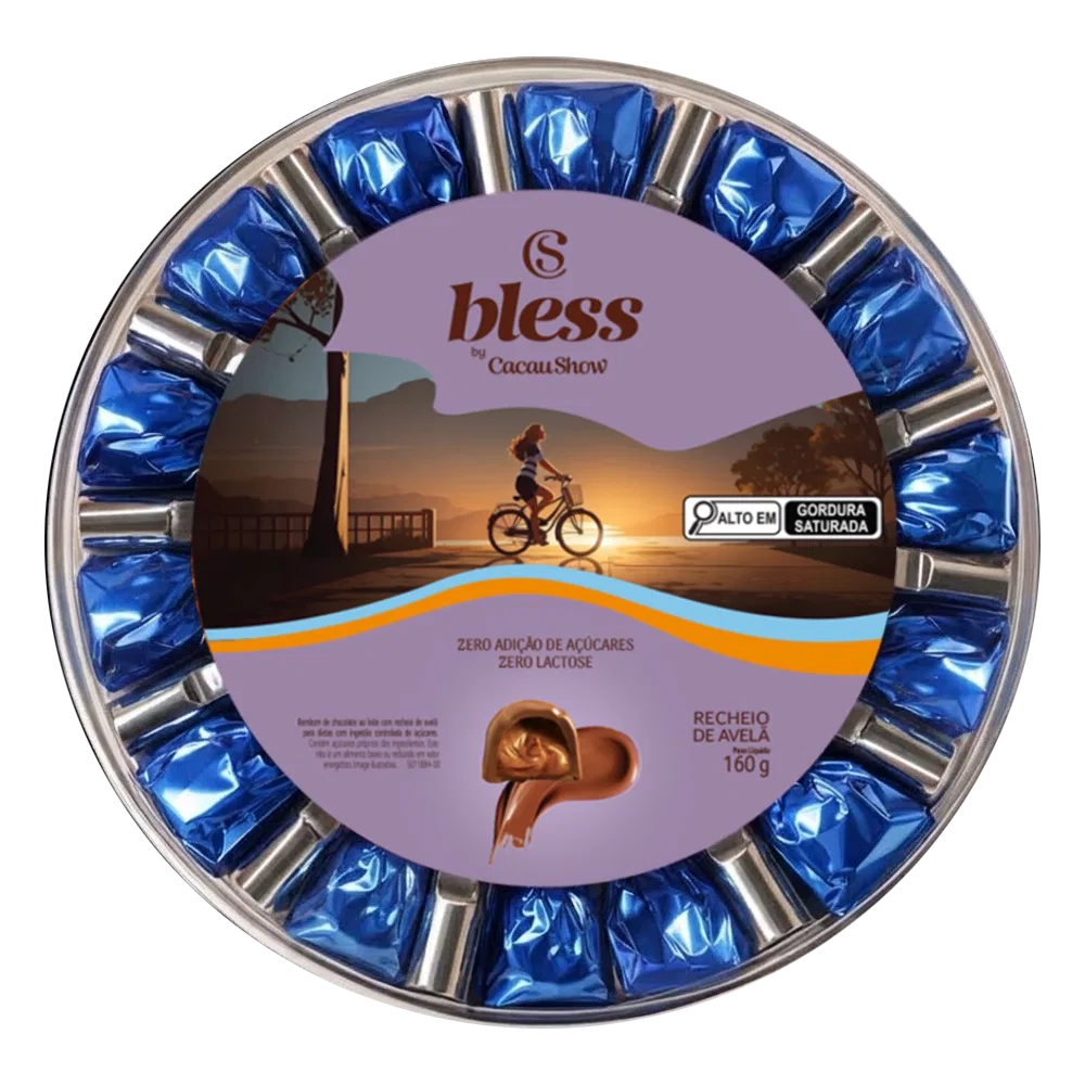 Caixa de Bombons Bless Zero Açúcar e Zero Lactose de Chocolate com Avelã 160g - foto 1