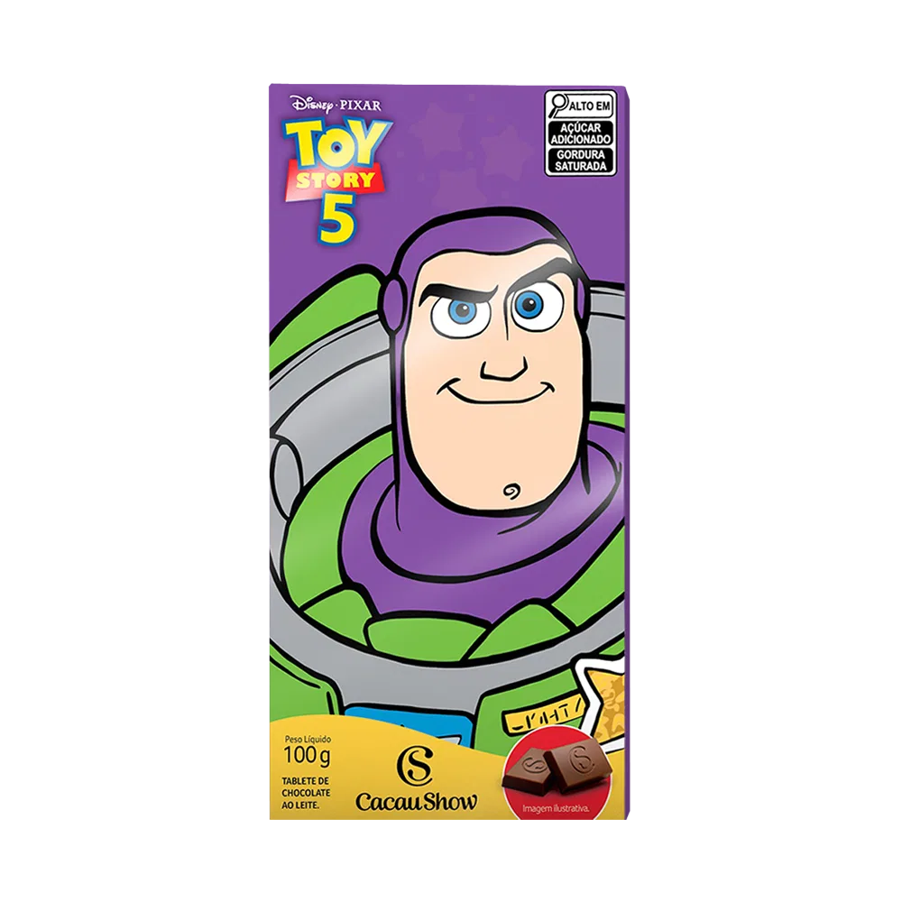 Tablete Toy Story de Chocolate ao Leite Buzz Lightyear 100g - foto 1