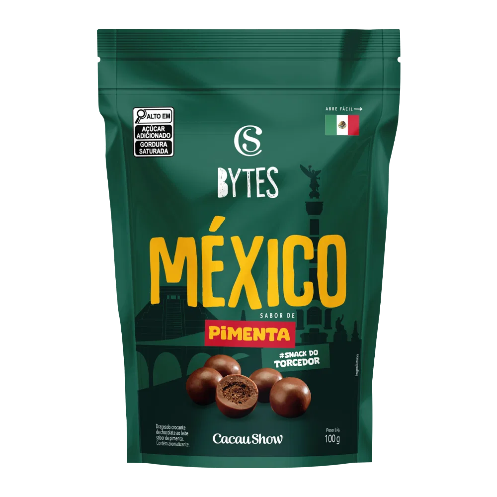 Drageado Bytes de Chocolate ao Leite e Pimenta México 100g - foto 1