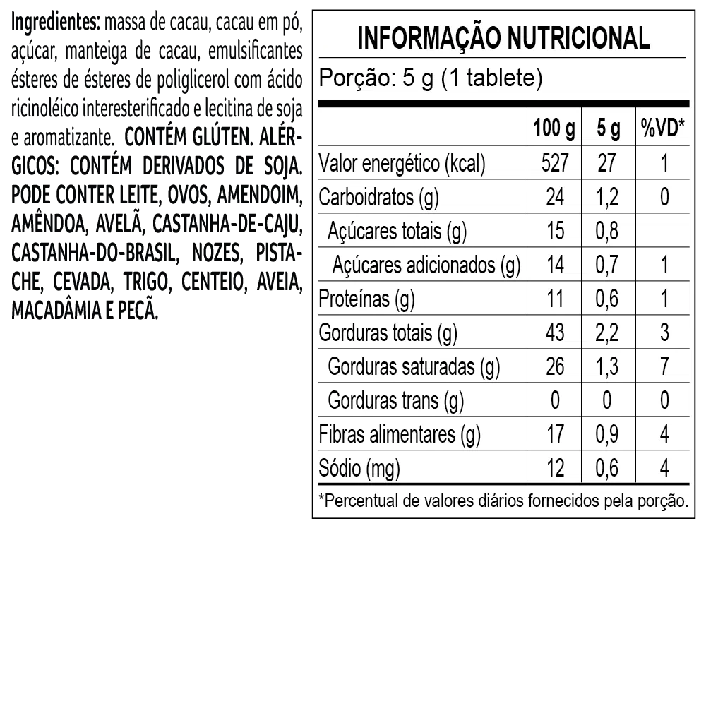 Tablete de Chocolate Intenso Bendito Cacao 85% 5g - foto 2