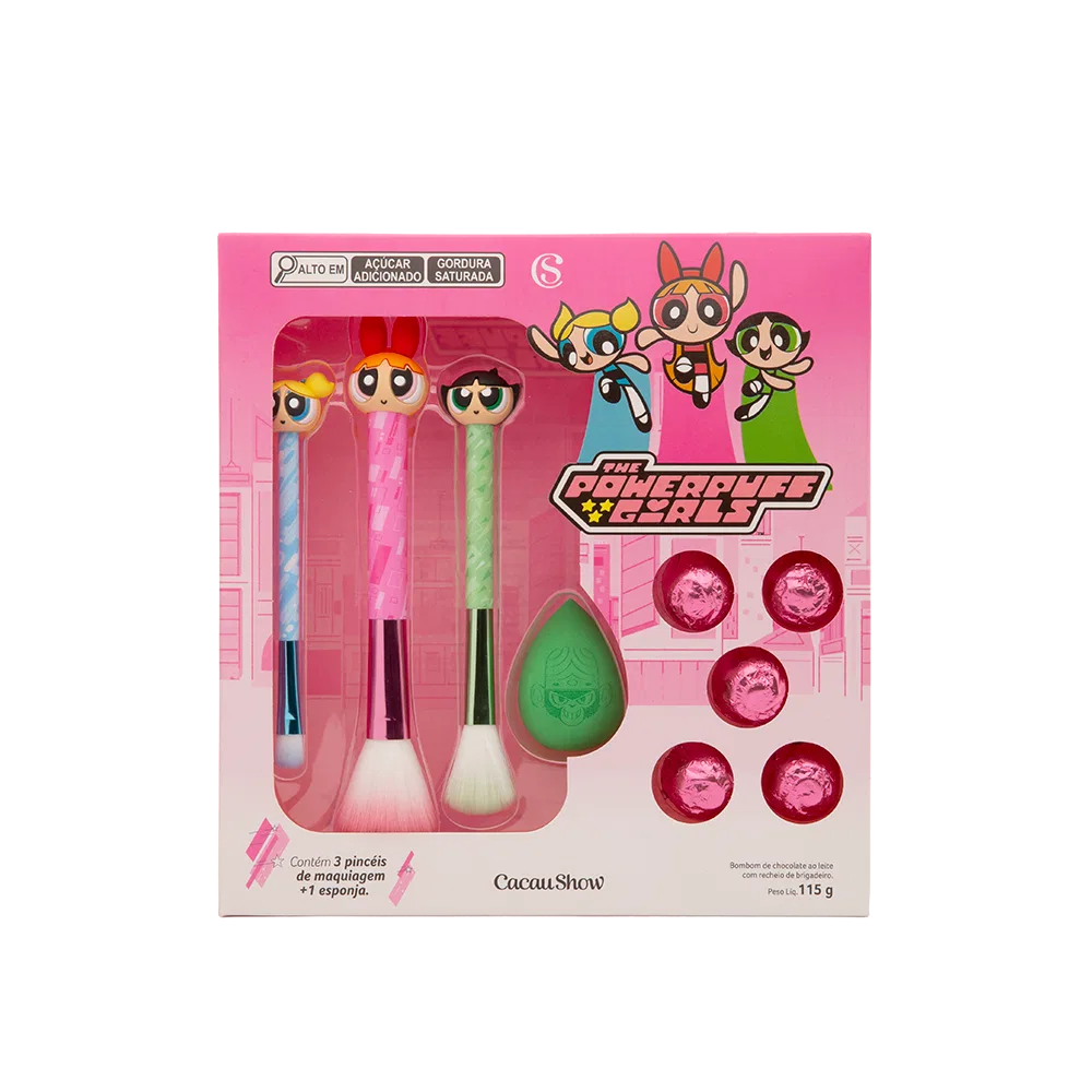 Kit de Pincéis Meninas Superpoderosas com Bombons 115g - foto 1