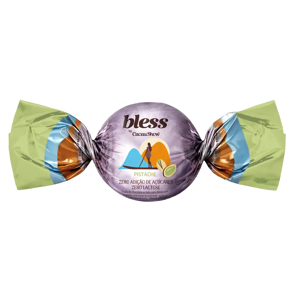 Trufa Bless Zero Açúcar e Zero Lactose de Chocolate Branco com Pistache 30g - foto 1